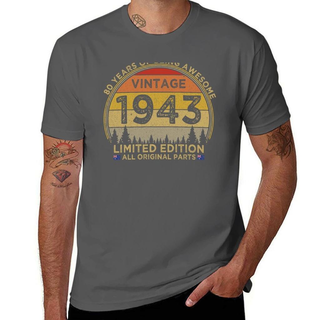 80th Birthday Vintage 1943 Limited Edition Patriotic Australia TShirt Work Utility Short Sleeve Shirt