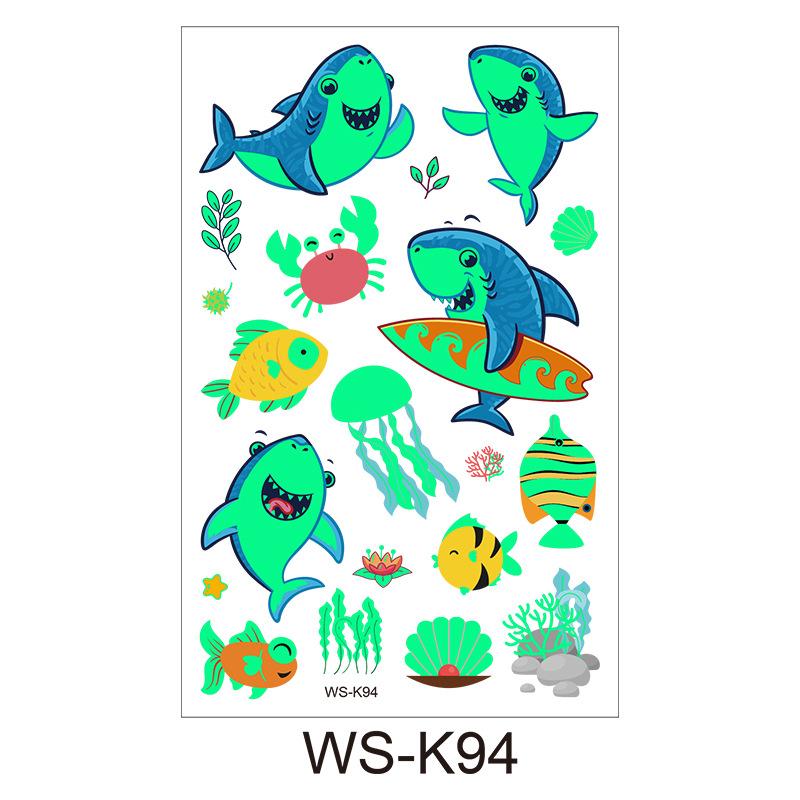 Детская мультяшная светящаяся в темноте татуировка с флуоресцентной зеленой водонепроницаемой бонусной наклейкой