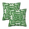 Green Ornate Floral Mediterranean Sicilian Tile 2 Pcs Square Pillowcase Pillow Cover Cushion Decor Comfort Throw Pillow For Home