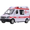 New 1:32 Simulation Ambulance Model Alloy Pull Back Sound and Light Die-casting Car Toy Special Vehicle Children's Toy Gift