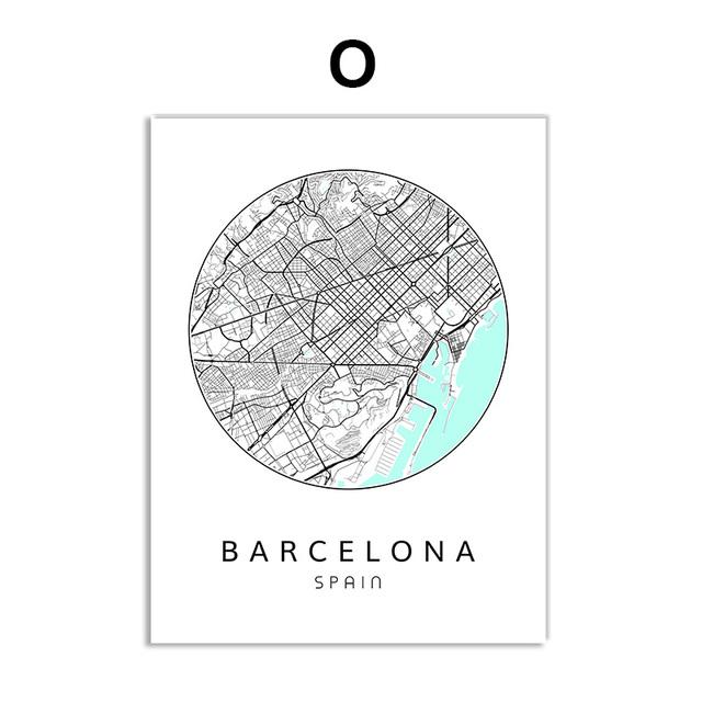 Скандинавский минималистичный холст, картина с картой мира, плакат, Бостен Лэндон, Нью-Йорк, настенное искусство, украшение для дома, комнаты, цитаты, без рамки