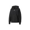 Logo Print Hooded Pullover Sweatshirt Women Tops Black 673576-01