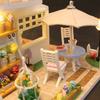 Wooden Doll House Cat Cafe Mini DIY Small House Kit Making Room Toys Home Bedroom Decoration with Furniture For Gifts Dollhouse