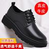 Men's Leather Shoes Spring British Platform Casual Derby Shoes Men's Dress Wedding Black Low Top Martin Boots