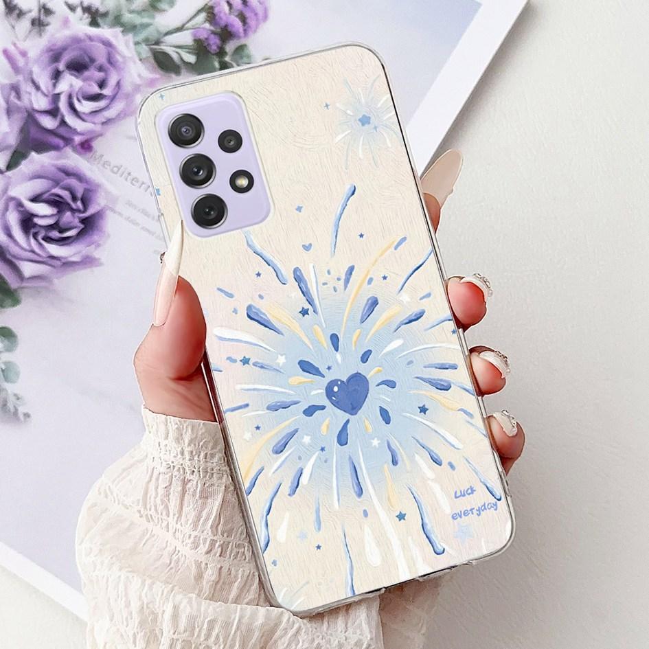 For Samsung Galaxy A52 A52s 5G Case SM-A526B SM-A528B Phone Cover Fashion Flower Soft Silicone Funda For Samsung A72 A 52 Bumper