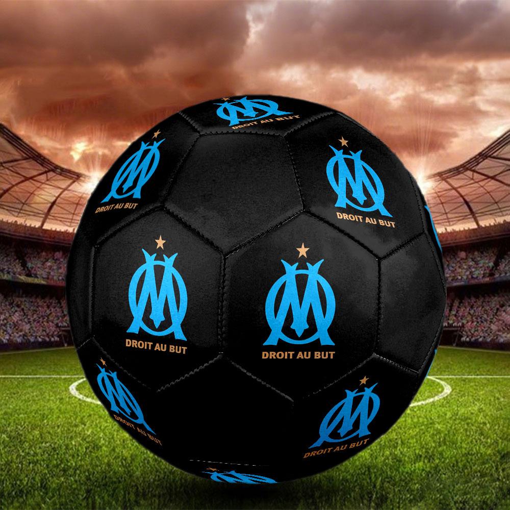 Футбольный мяч Olympique de Marseille, размер 5, машинная сшивка, ПВХ, прочный и с высоким отскоком, подходит для всех возрастов, фанатская атрибутика, для матчей и игр на открытом воздухе.