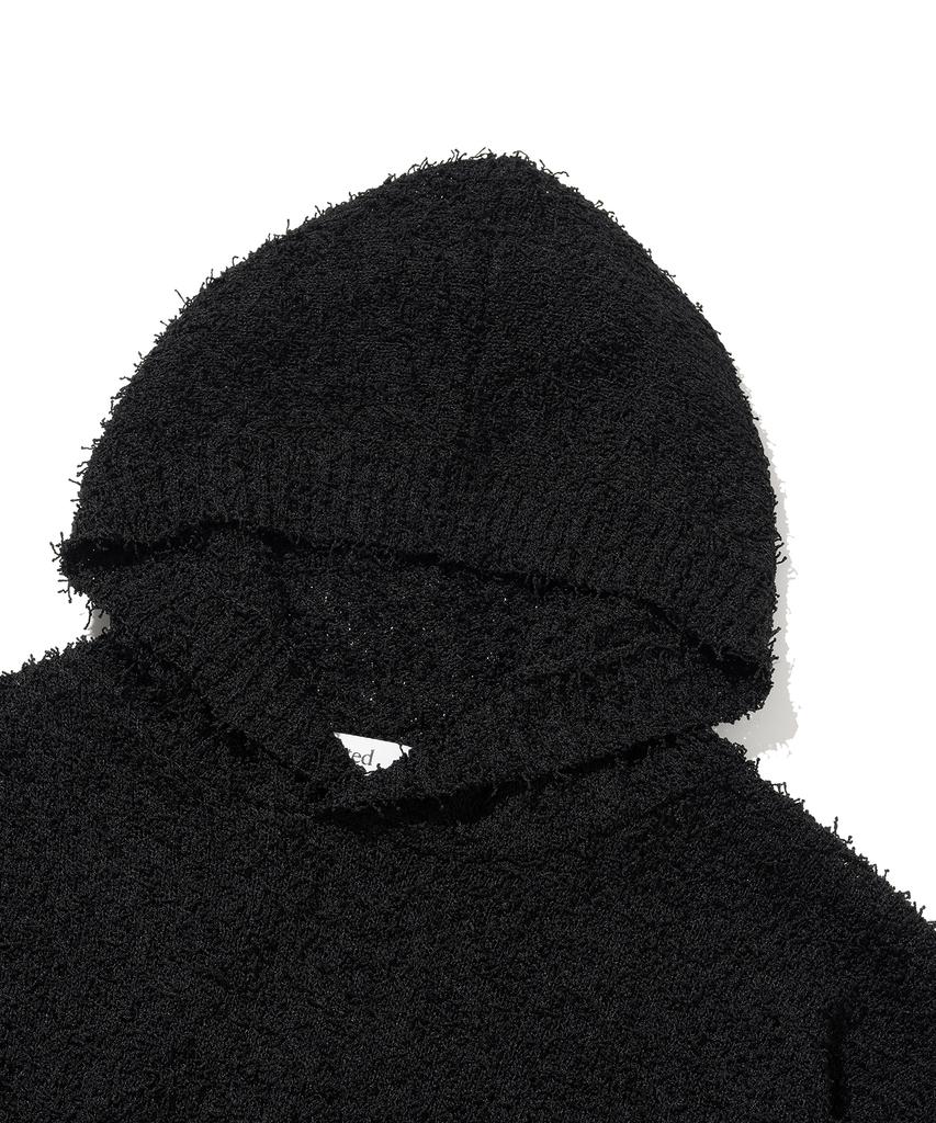 KNITTED Tail Hoodie Knit Black