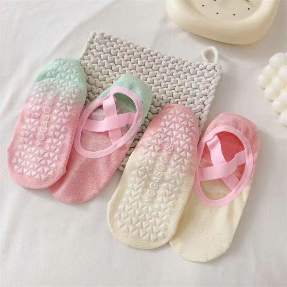 6pairs Patchwork Fitness Yoga Socks Non-Slip Dot Silicone Floor Socks Anti-Friction