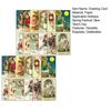 45650 Pcs Happy New Year Greeting Cards Retro Illustrations Holiday Cards with