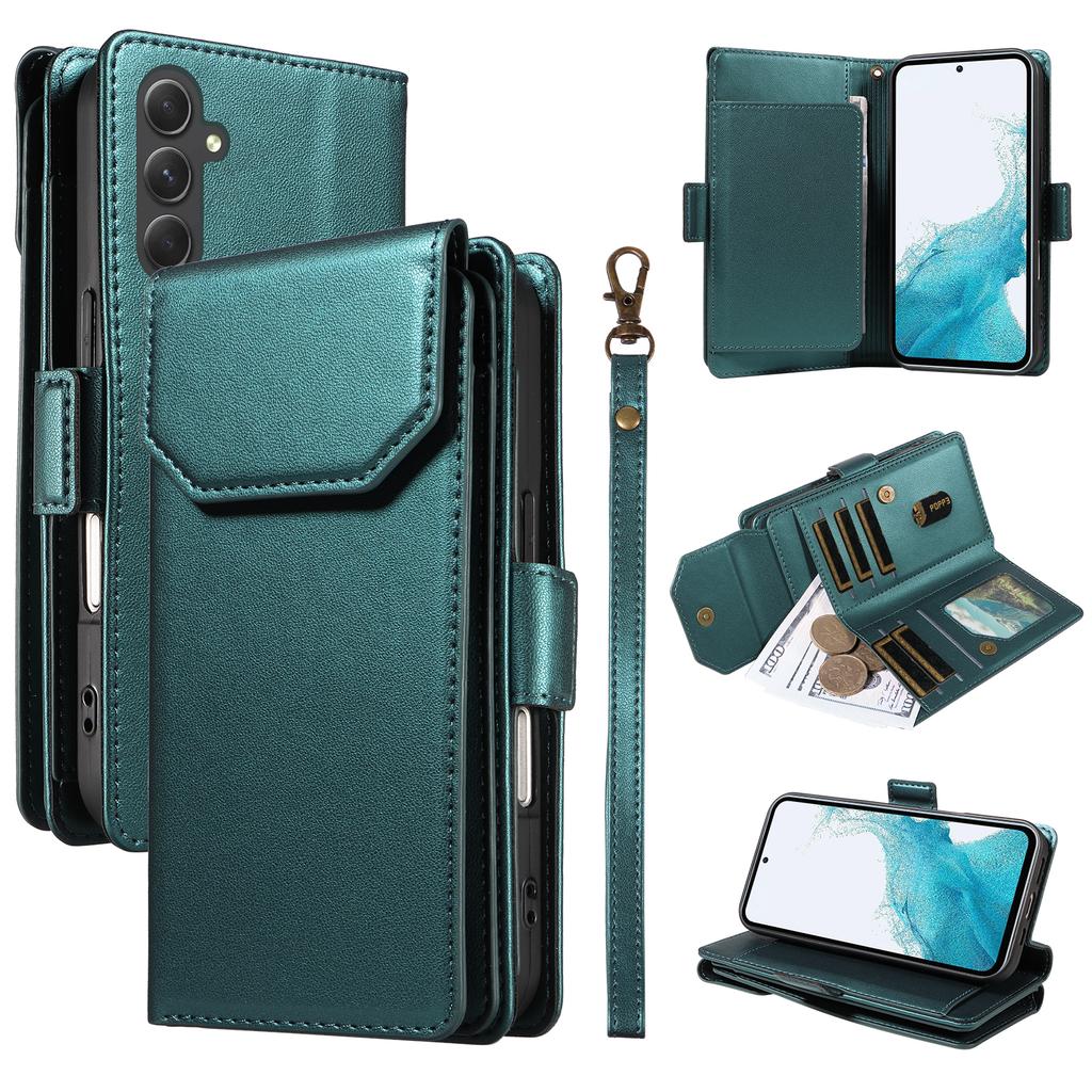 Чехол для Samsung Galaxy A54 5G с держателем для нескольких карт и ремешком, чехол для телефона из искусственной кожи, подставка