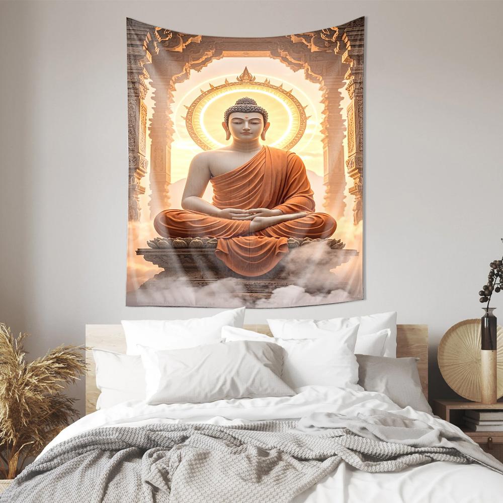 Lotus Position Buddha Meditation Wall Hanging Tapestry Zen Decorative Art