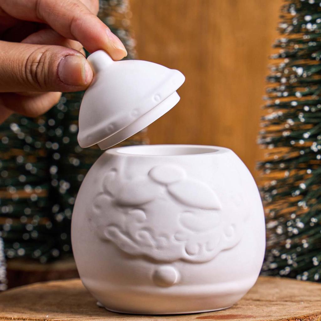 3D Банка для свечи в виде Санта-Клауса Силиконовая форма DIY с крышкой Коробка для хранения Формы для литья Гипс Смола Изготовление поделок Рождественское украшение