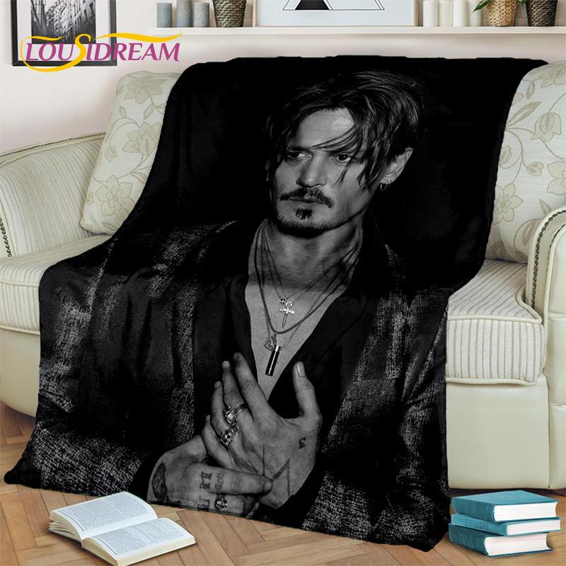 3D Printing Series Johnny Depp Blanket,Soft Throw Blanket for Home Bedroom Bed Sofa Picnic Travel Office Rest Cover Blanket Kids