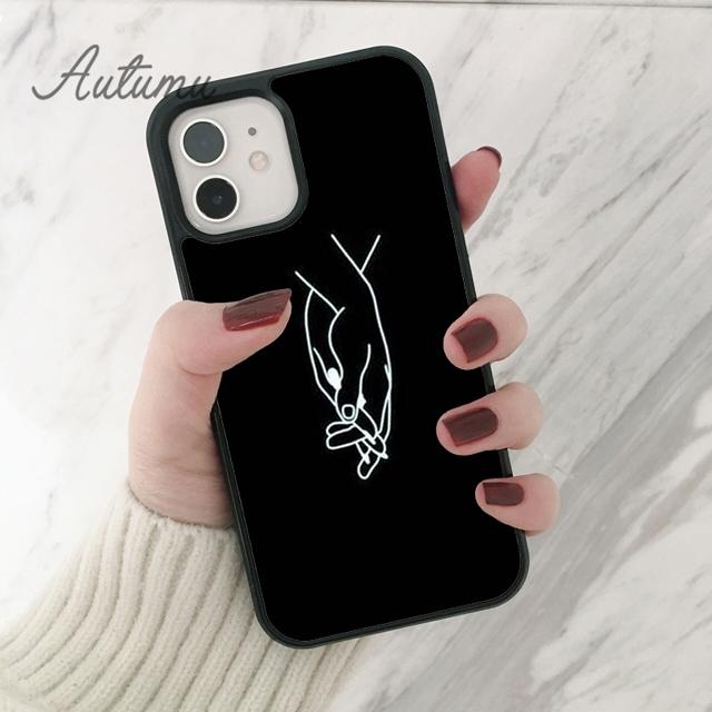 Минималистичный чехол для телефона с парой рук для iPhone 11 12 13 14 Pro Max mini X XR XS SE 2020 6S 7 8 Plus Samsung S21 S22