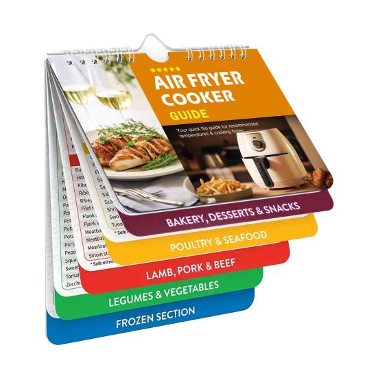 Air Fryer Magnetic Stickers Cooking Time Chart Magnet Temperature Guide Recipe Cards Convenient Kitchen Accessory