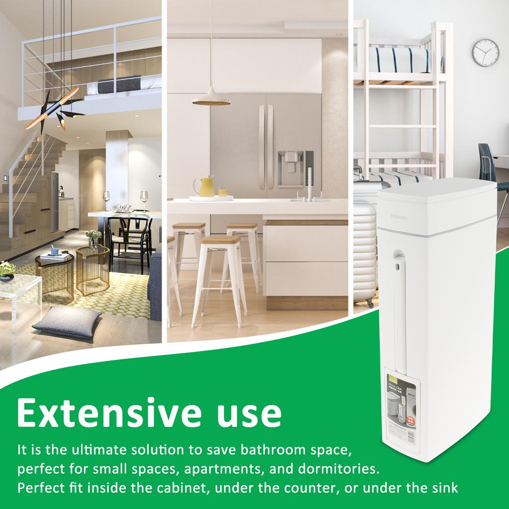 Узкое мусорное ведро для ванной комнаты, кухонное мусорное ведро, мусорная корзина с крышкой и щеткой для узких пространств, инструменты для чистки туалета, аксессуары