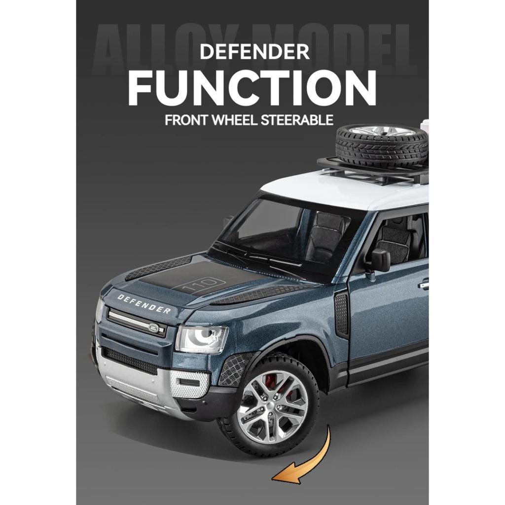 Масштаб 1/24 Land Rover Defender литая модель автомобиля: Подробная копия с открывающимися дверями, капотом и багажником, идеальный подарок для любителей автомобилей