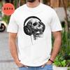 Music Forever Skull with Headphones Graphic Rock Song T-Shirt Clothing Men Women Street Oversized T Shirts Hip Hop Streetwear