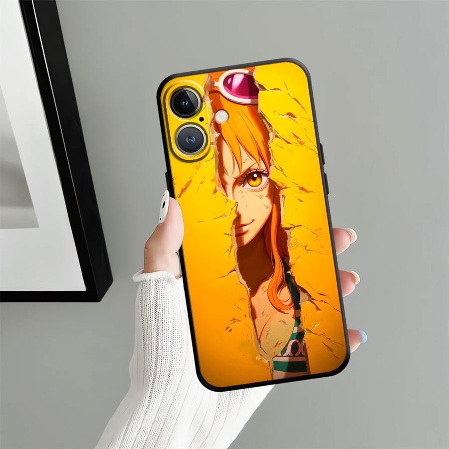 Чехол One Piece Нико Робин Нами для iPhone XR XS Max 13 12 11 17 Pro Max 15 16 14 Plus 7 8 17Air Черный Мягкий Чехол для Телефона