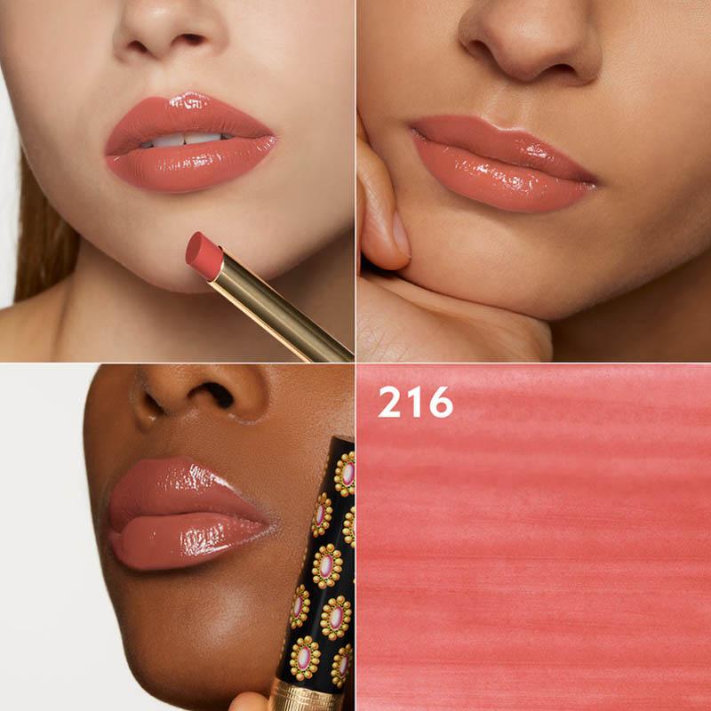 Gucci Блестящая помада Rouge De Beauté, Увлажняющая, Придающая объем, Стойкий блеск