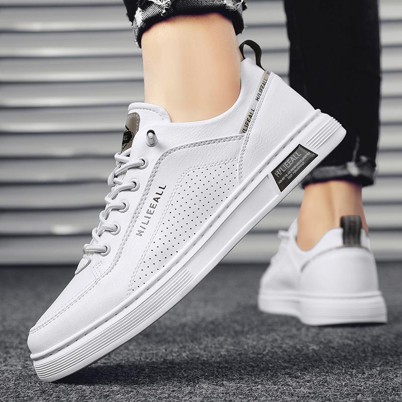 Summer breathable casual shoes sports flat shoes white leather shoes