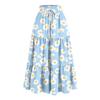 Women's Ruffled Spring Casual Long Skirt Plain Color Skirt Retro Pleated Skirt