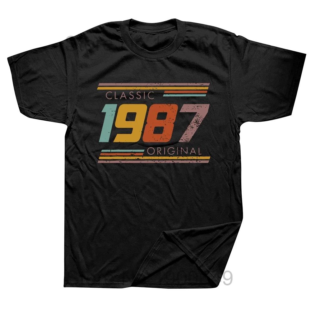 Винтажные футболки, сделанные в 1987 году, ограниченная серия, 37 лет крутости, летние с принтом, хлопковые, уличная одежда, подарки на день рождения, футболка