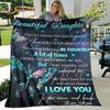 To My Daughter Plush Butterfly Quilt Throw Soft Flannel Blanket for Living Room Bedroom Bed Sofa  Perfect Gift for Daughter
