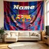 Custom Name Personalized Barcelona FC Soccer Print Tapestry, Wall Art Decor, Bedroom, Dorm, Apartment, LivingRoom, Party Backdrop, Gift for Birthday