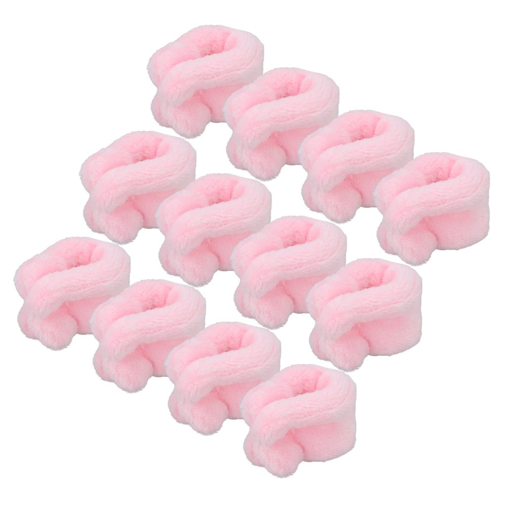 12pcs Heatless Coral Fleece Hair Rollers Hair Curlers DIY Curl Hair Styling Tools Pink