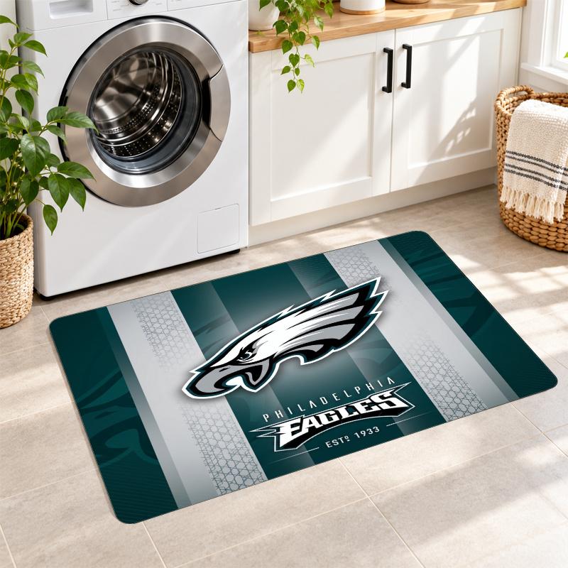 Flannel Kitchen Mat Philadelphia Eagles Soft Area Rug Non Slip Floor Carpet Home Decoration