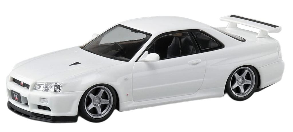 Aoshima Bunka Kyozai Серия The Snap Kit Nissan R34 Skyline Кастомные Колеса Сборная Пластиковая Модель (АОСИМА) 1/32 ГТ-Р (Белый жемчуг) Предварительно окрашенный Нет. 11-SP3