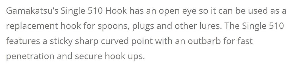 Gamakatsu Single Lure Hook Size 1 ,8 Per Pack (5637)
