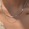 Sexy Cool Clavicle Chain Necklace Double Layer Thin Choker Pendant Snake Chain Necklace  For Women