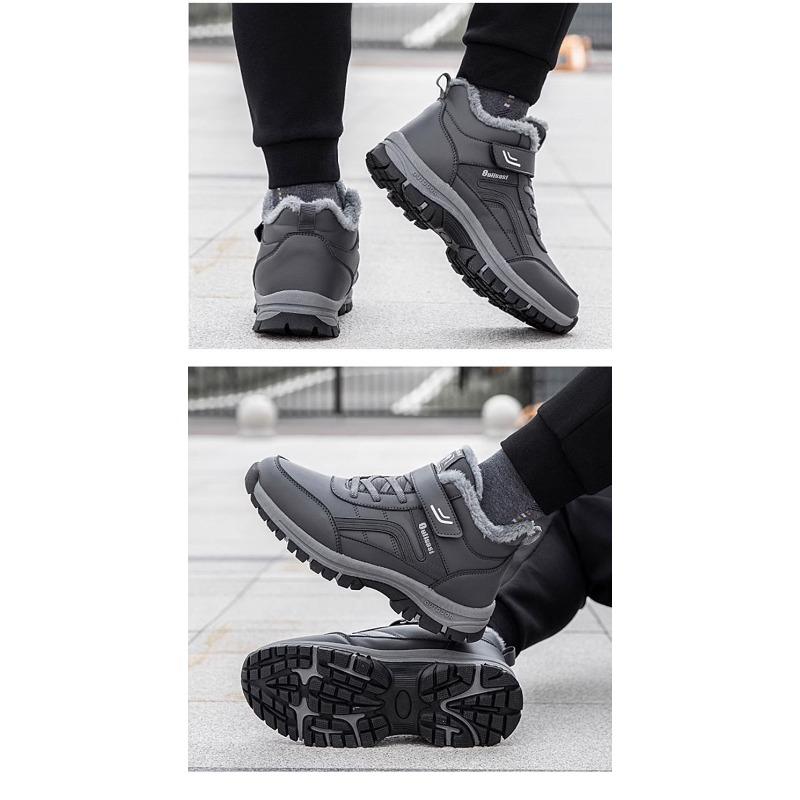Мужские и женские повседневные зимние ботинки, нескользящие и ветрозащитные высокие ботинки на шнуровке с меховой подкладкой для прогулок на свежем воздухе, бега, походов