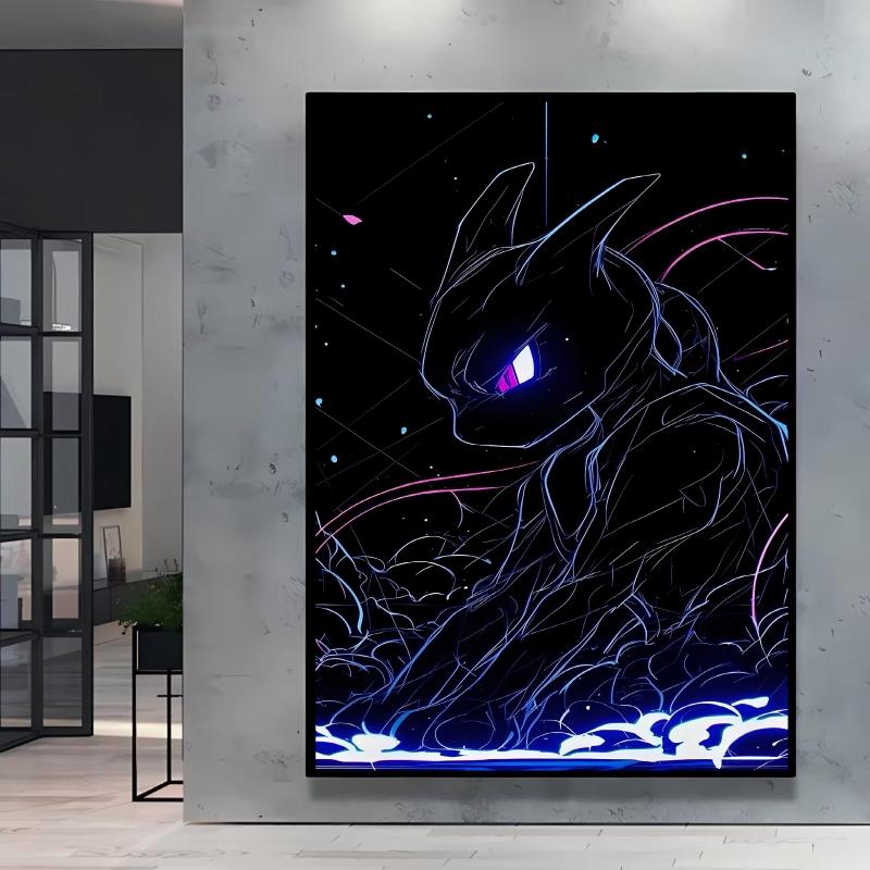 Cool Pokemon Lucario Wall Decoration High Quality Canvas Bright and Clear Colors Add A Mysterious Atmosphere To Your Home