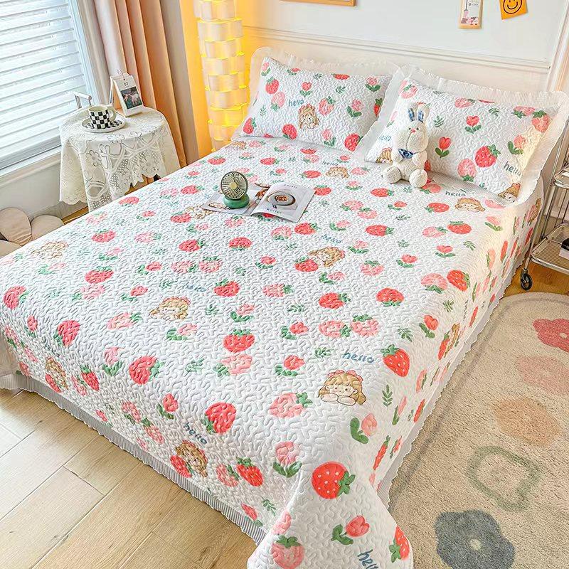 Новый комплект из трех предметов с жемчужным хлопковым покрывалом Fairy с стиркой в ​​пресной воде и хлопковым кружевным покрывалом