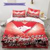 Go Sydney Swans Bedding Quilt Set Quilt Cover Pillowcase Home Decoration Birthday Gift (1 * Duvet Cover + 2 * Pillowcase, Without Core)