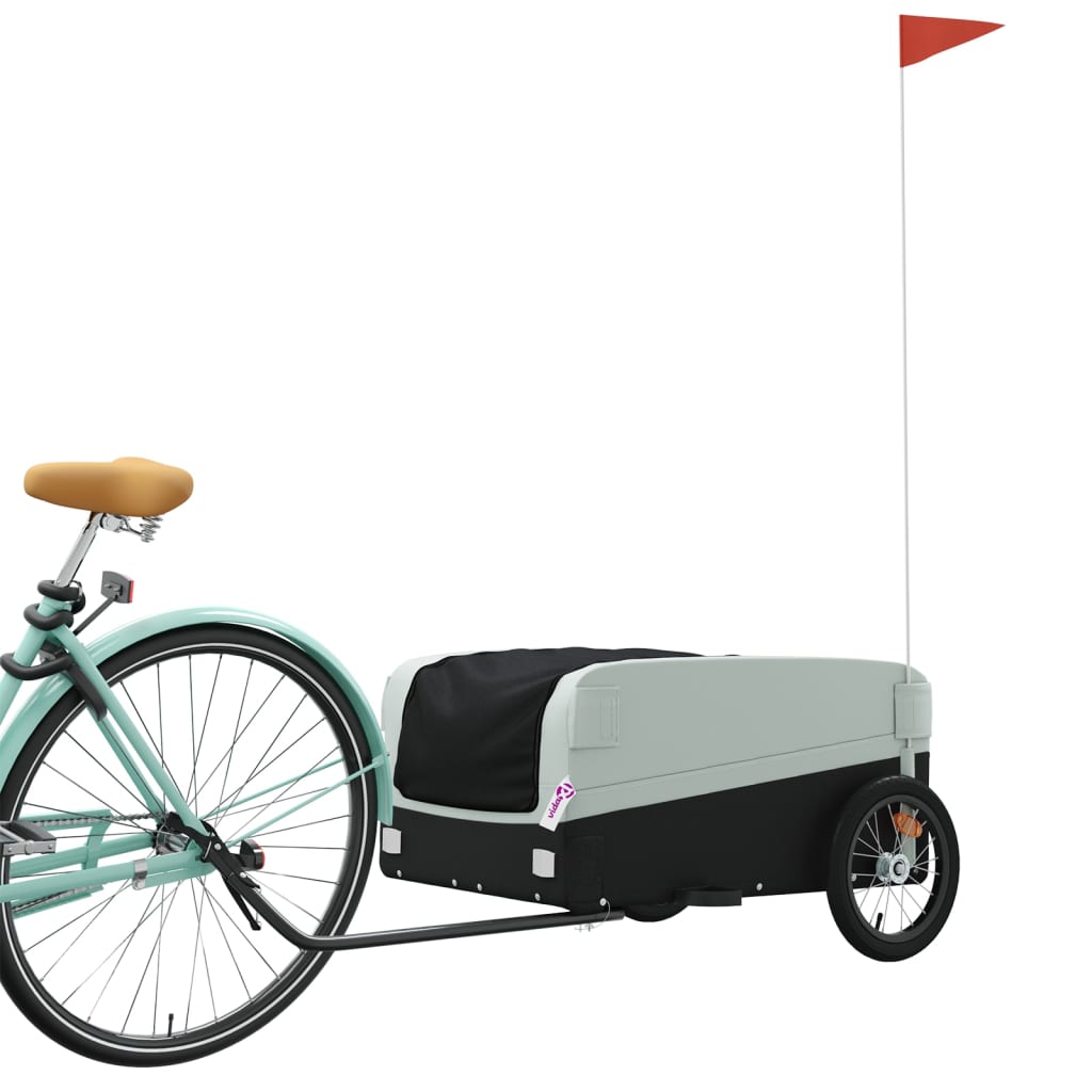 vidaXL Bicycle Trailer Black and Gray 45 kg Iron