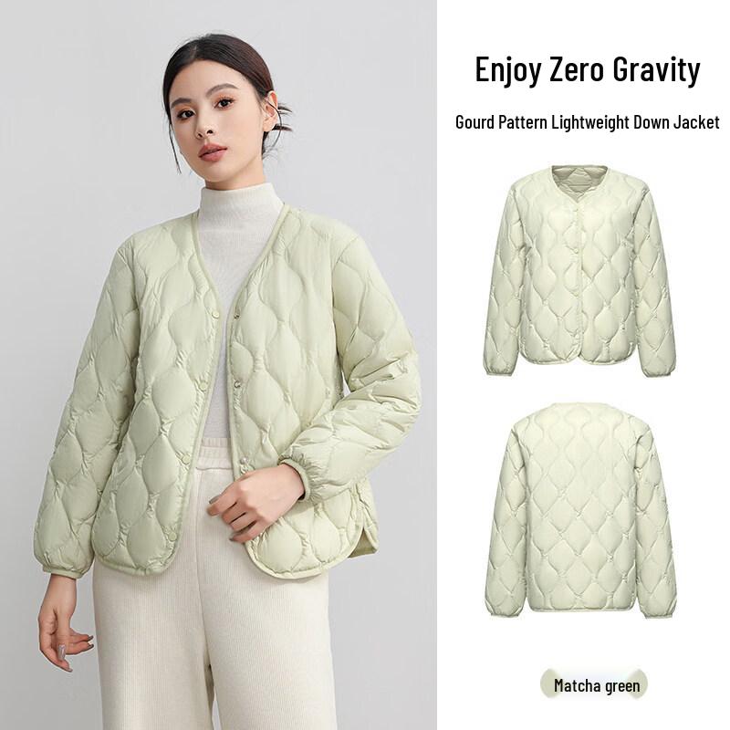 Женская легкая куртка Yalu с V-образным вырезом, 90% утиный пух