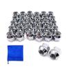 Wellvie Classy Wheel Nuts, M12x1.5, 17HEX, Silver, Set of 32, 20mm Long, Through Hole, Short Nuts [Parallel Import]