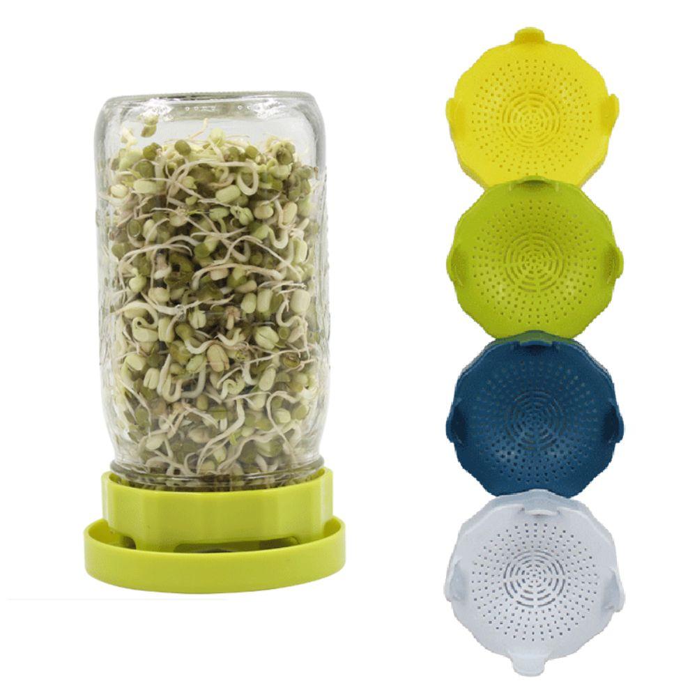 2pcs ABS Mason Jar Sprouting Lid 86mm Filter Cover Vegetable Seed Growing Lid Wide Mouth Jar