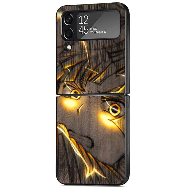 Anime Phone Case for Samsung Galaxy Z Flip 3 5G ZFlip3 ZFlip Z Flip 4 Zflip Flip3 Flip4 Demon Slayer Kamado Black Cases Shell