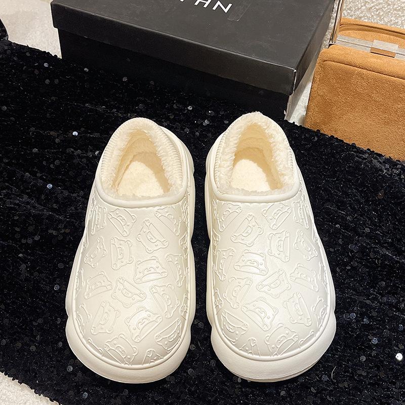 Женская хлопковая обувь, зимняя, новая, милая, для пары, для дома, на толстой подошве, теплые тапочки, мужская, плюшевая, нескользящая, водонепроницаемая, повседневная обувь