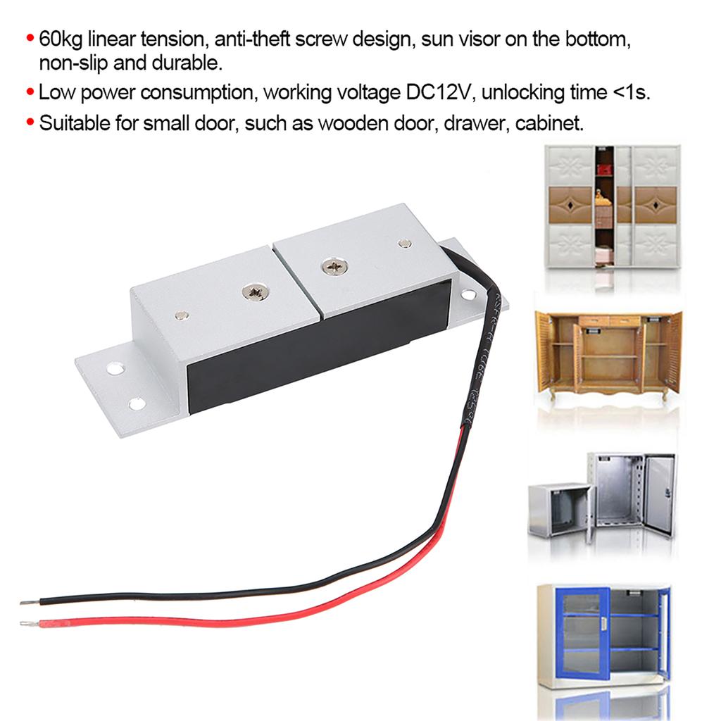 DC12V 60KG Мини Магнитный Электромагнитный Замок для Ящиков Двери Шкафа
