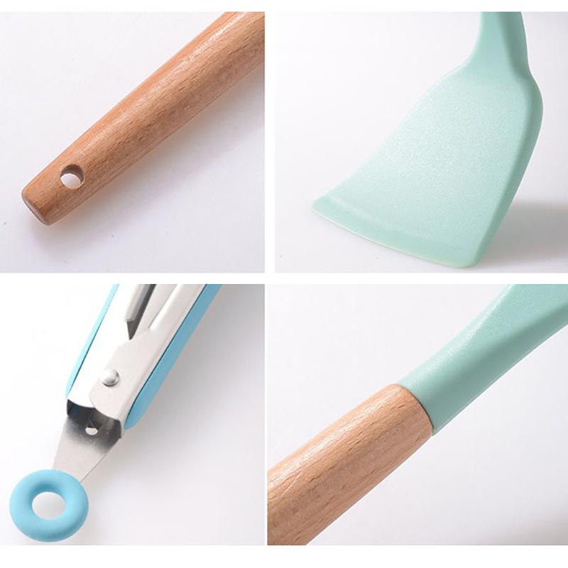 Термостойкие силиконовые кухонные принадлежности, набор кухонных принадлежностей, кухонные антипригарные кухонные принадлежности, инструменты для выпечки с ящиком для хранения инструментов