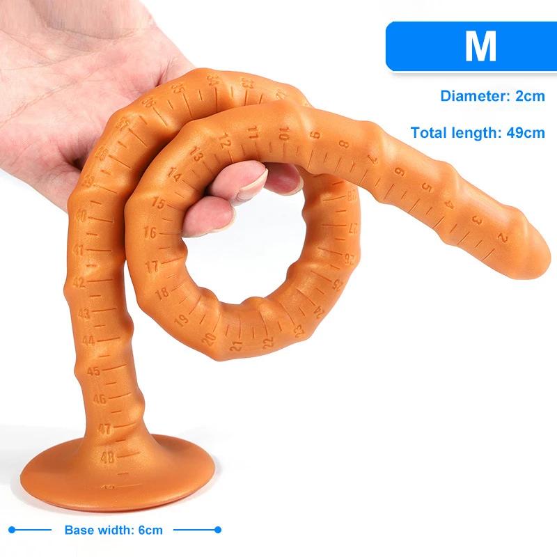 Длинный Глубокий Анальный Дилдо Массаж Простаты Пробка для Кишечника Секс-Игрушки для Женщин/Мужчин Мастурбатор Длинная Анальная Пробка Спиральная Анальная Пробка