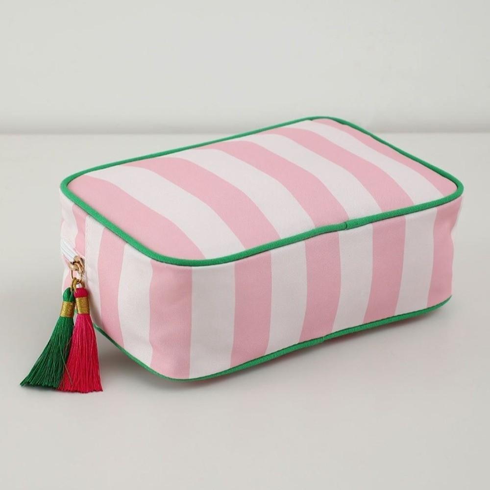 Tassel Zipper Portable Cosmetic Bag Large Capacity Makeup Bag Casual Tote Pouch Women