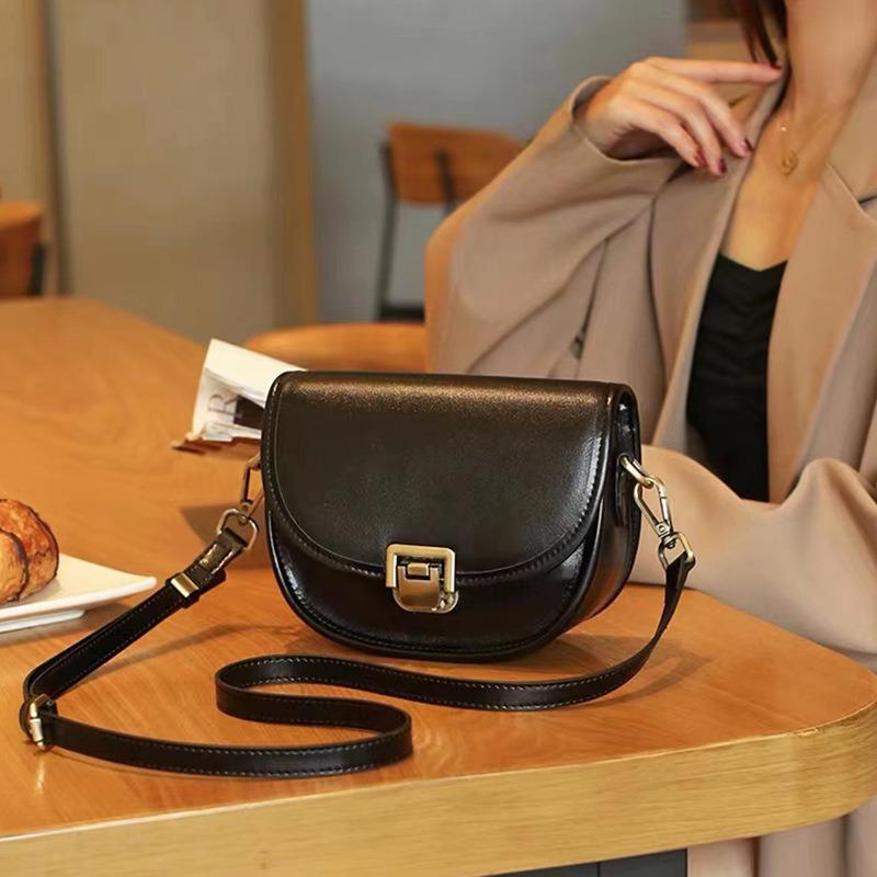 Кожаная винтажная сумка-седло, женская модная сумка, растительное дубление, слой коровьей кожи, широкий плечевой ремень, сумка через плечо