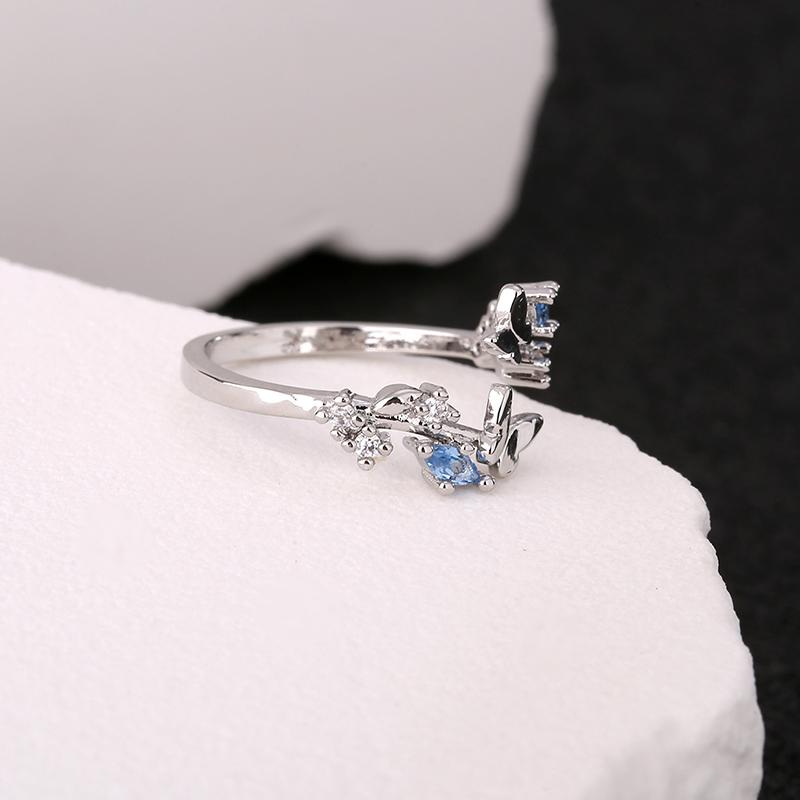 Минималистичные темпераментные бабочки с регулируемым отверстием, классические кольца для женщин и девочек, легкие роскошные свадебные украшения